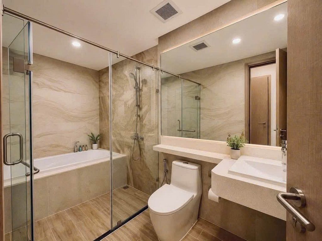 Nội thất WC căn hộ sky forest bàn giao từ chủ đầu tư