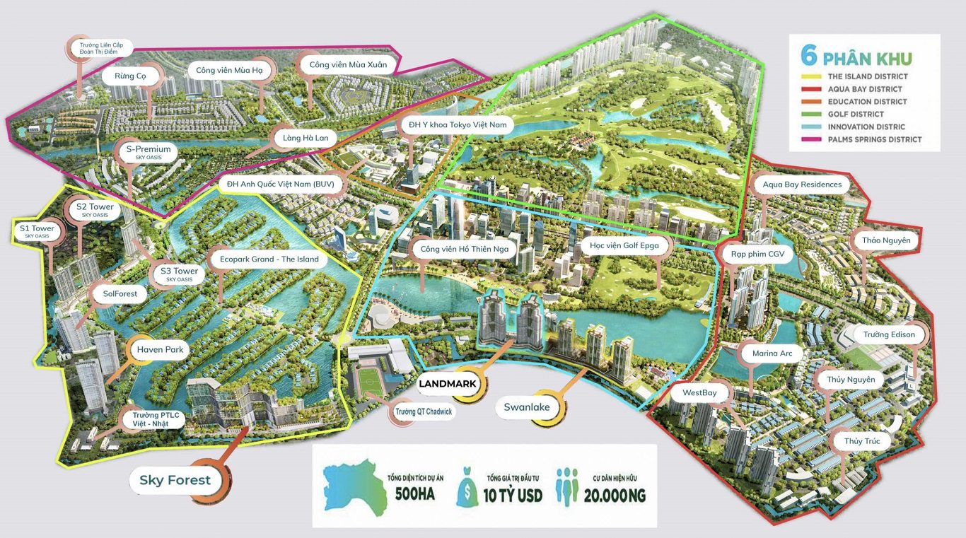 sơ đồ tổng quan khu đô thị Ecopark Hưng Yên